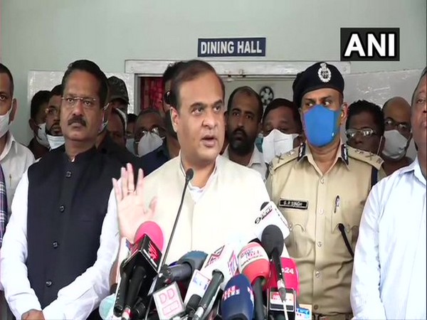 Assam Chief  Minister Himanta Biswa Sarma speaking to reporters in Silchar on Tuesday. [Photo/ANI]