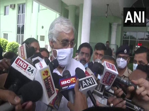 Chhattisgarh Health Minister TS Singh Deo speaking to reporters in Raipur on Wednesday. [Photo/ANI]