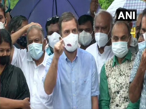 Congress leader Rahul Gandhi speaking to media at Parliament (Photo/ANI)