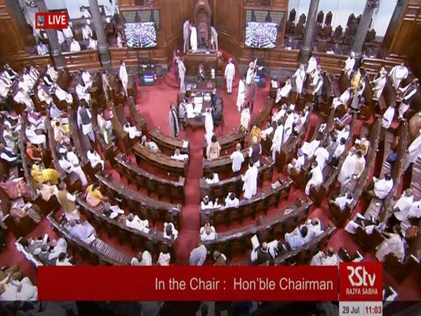 Visuals from Rajya Sabha