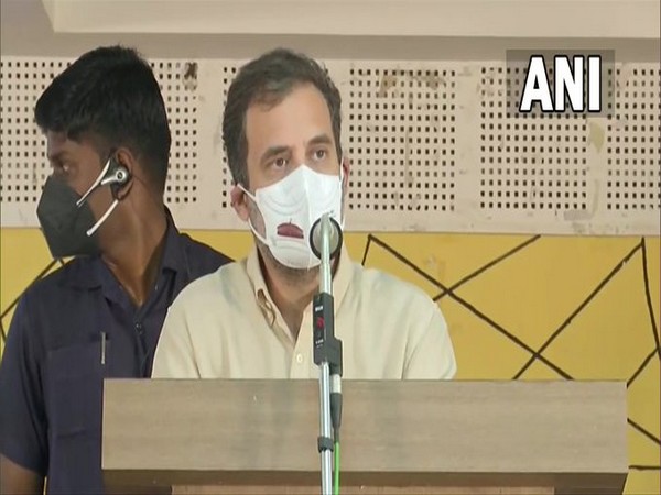 Congress leader Rahul Gandhi speaking in Thiruvambady, Kerala