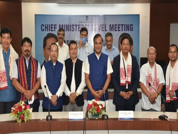 Assam-Meghalaya chief ministers level meeting (Photo/Twitter)