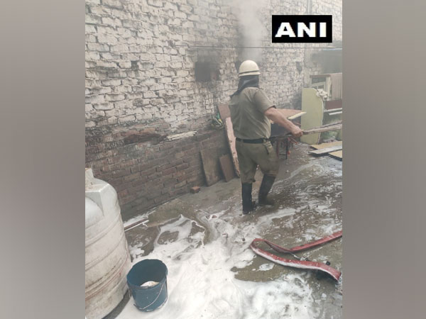 A visual of firefighting operation at the godown (Photo/ANI)