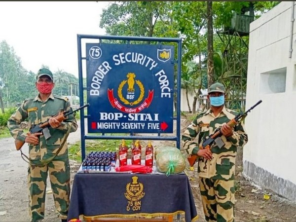 BSF seized 8.5 kg cannabis, 208 bottles of prohibited cough syrup at the India-Bangladesh border