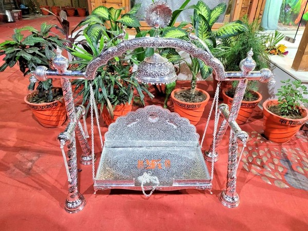 21 kg silver swing installed for Lord Ram in Ayodhya (Photo/ANI) 