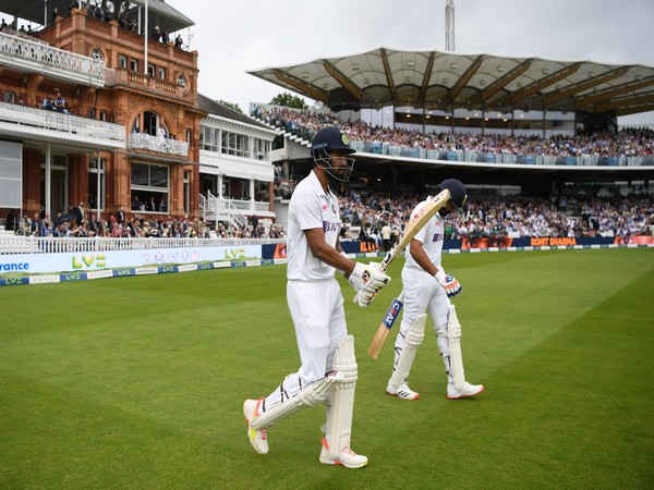 India openers KL Rahul and Rohit Sharma walk out to bat at the Lord's. (Photo/ BCCI Twitter)