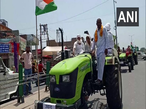 Farmers conducting rehearsal for Independence Day. (Photo/ANI)