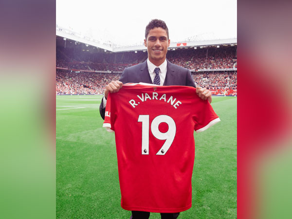 Manchester United newest signee Raphael Varane (Photo/ Manchester United Twitter)
