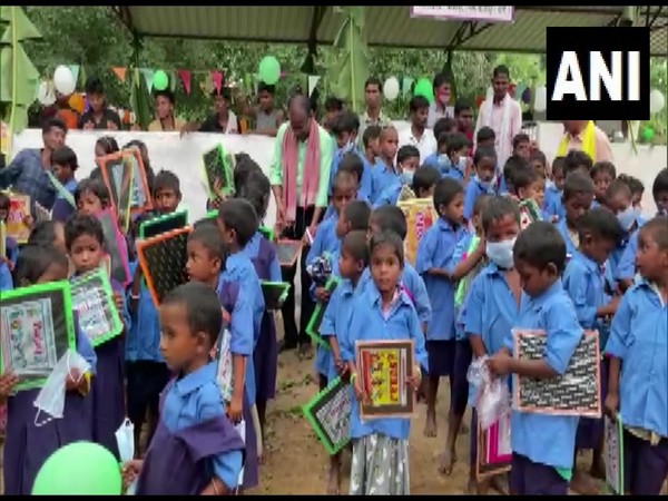 Students from naxal-dominated villages get enrolled. (Photo/ANI) 