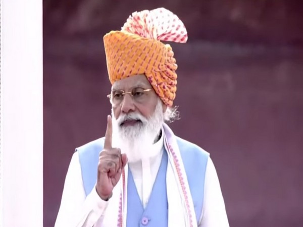 Prime Minister Narendra Modi addressing the nation form Red Fort, New Delhi.
