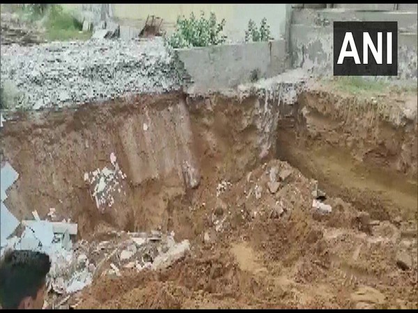 A visual from the construction site in Jalore where five were killed after a mound of soil collapsed on Friday. [Photo/ANI]