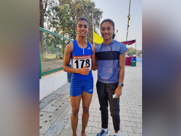 Priya Mohan with Hima Das (Image: Hima Das' Twitter)