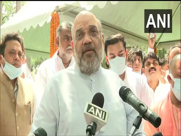 Union Home Minister Amit Shah in Aligarh (Photo/ANI)