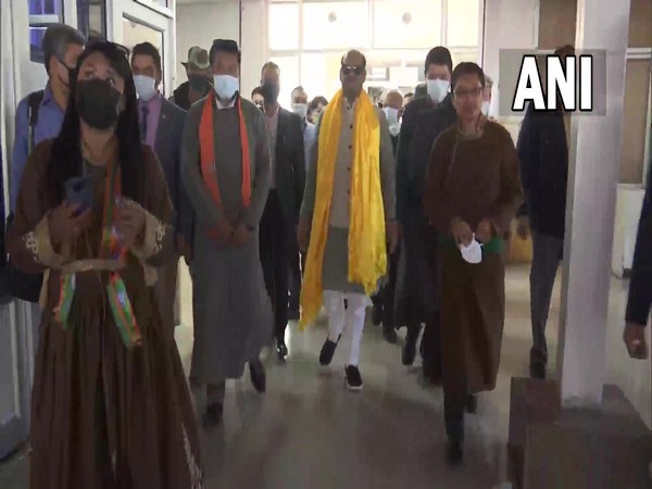 Om Birla at Leh airport (Photo/ANI)