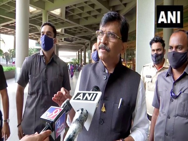 Shiv Sena leader Sanjay Raut speaking to media on Thursday