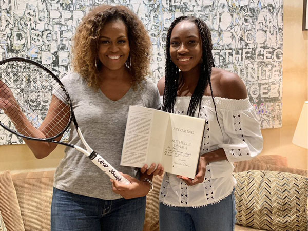 Michelle Obama and Cori Gauff (Photo/Michelle Obama Twitter)