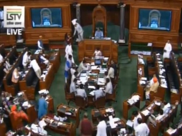Opposition MPs in Lok Sabha staged a walk out over Kashmir issue on Tuesday. [Photo/ANI]