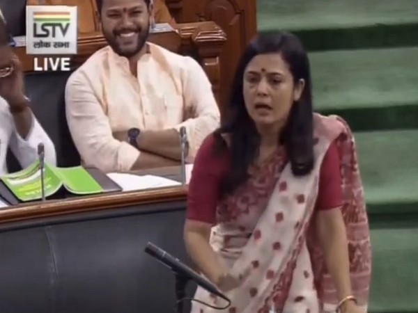 Trinamool Congress MP Mahua Moitra speaks in Lok Sabha on Wednesday. [Photo/ANI]