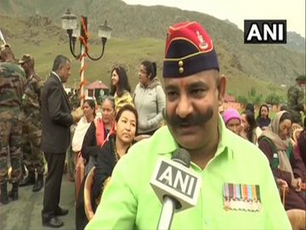 Kargil war hero Naik Deepchand speaks to ANI in Dras on Friday. [Photo/ANI]