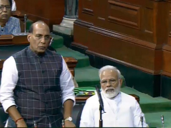 Rajnath Singh in Lok Sabh (Courtesy: LS TV)