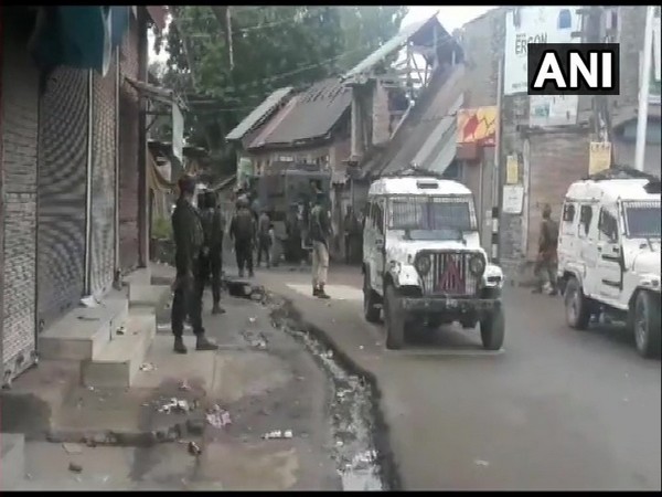 Bona Bazaar area of Shopian, where exchange of fire is underway