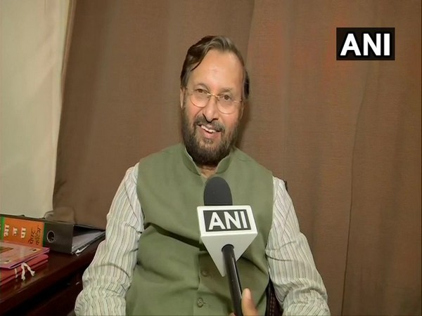 Union Minister Prakash Javadekar speaking to ANI in Pune on Sunday. Photo/ANI