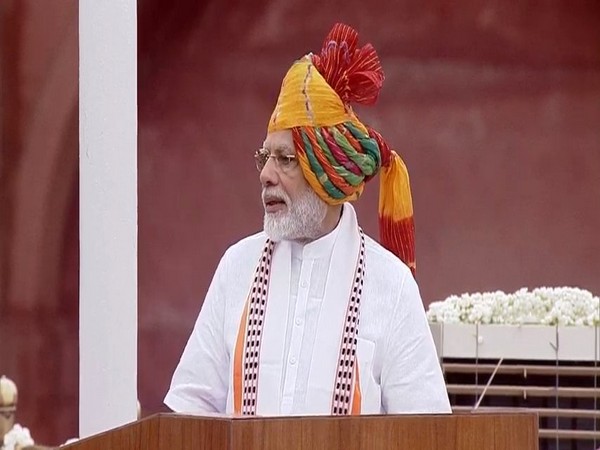 Prime Minister Narendra Modi addressing the nation on Independence Day on Thursday. Photo/ANI