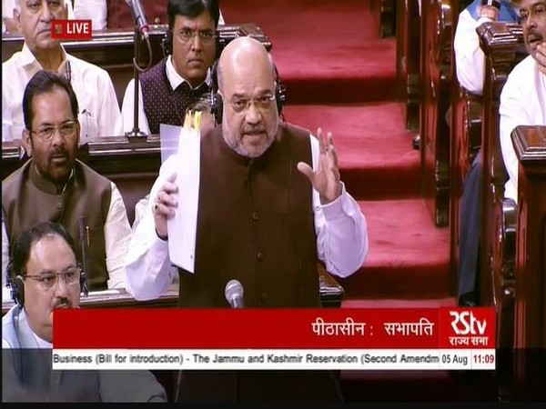 Home Minister Amit Shah in Rajya Sabha on Monday 