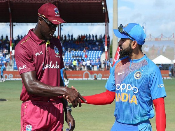 West Indies skipper Carlos Brathwaite and Indian skipper Virat Kohli (Photo/ BCCI Twitter)