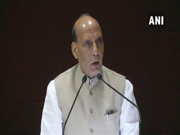 Defence Minister Rajnath Singh speaking at an event in New Delhi on Thursday.
