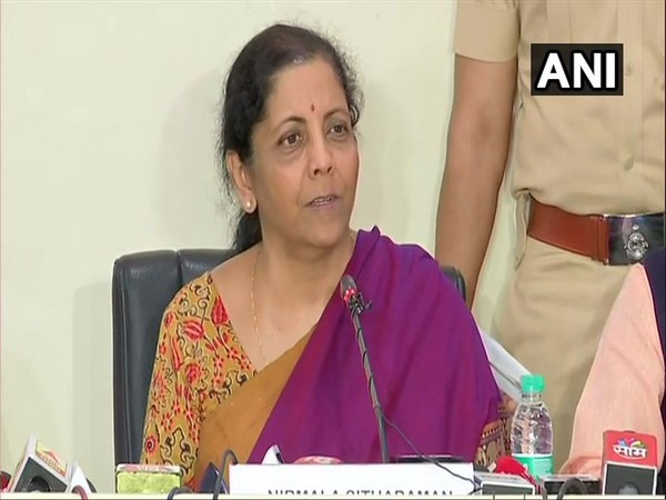 Finance Minister Nirmala Sitharaman addressing a press conference in Pune. (Photo/ANI)