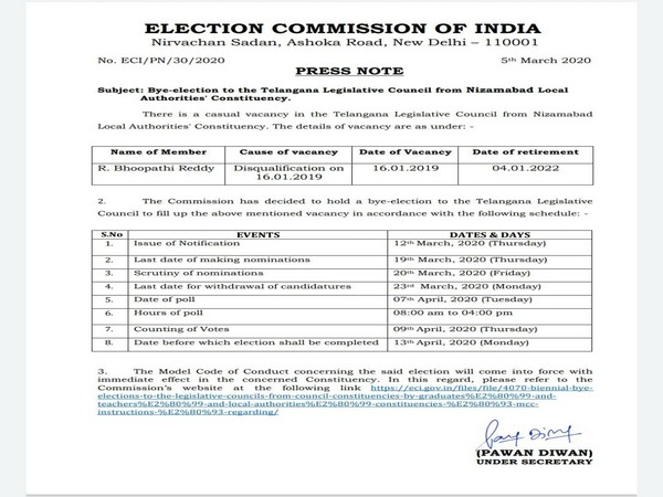Polling will be held on April 7 while the counting of votes will take place on April 9.