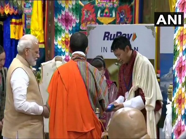 Prime Minister Narendra Modi launched the RuPay card in Bhutan on Saturday. Photo/ANI