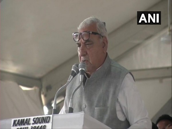 Former Haryana Chief Minister and Congress leader Bhupinder Singh Hooda at Parivartan Maha Rally in Rohtak, Haryana, on Sunday. Photo/ANI