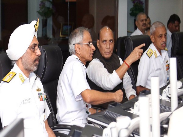 Defence Minister Rajnath Singh on Monday visited the IMAC and IFC-IOR located at Gurugram. (Photo courtesy: Ministry of Defence)