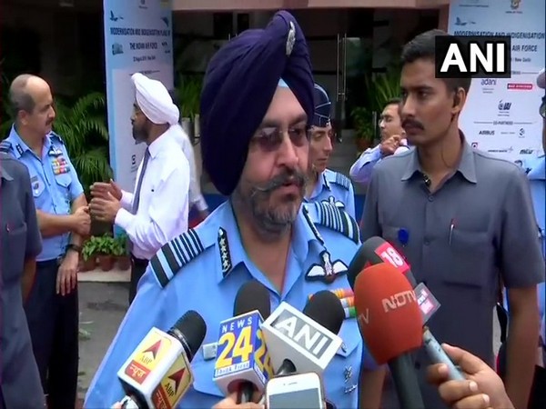 Air Chief Marshal BS Dhanoa talking to media in New Delhi on Tuesday. 