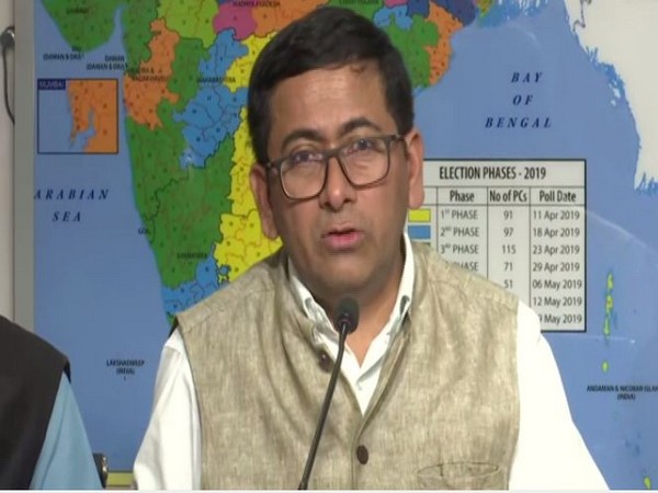 Deputy Election Commissioner Chandra Bhushan Kumar speaking at a press conference on Monday. (Photo/ANI)