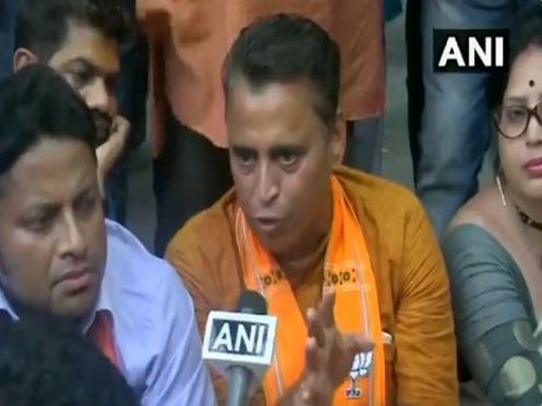 Sunil Deodhar speaking to reporters outside CEO office in Kolkata on Monday. Photo/ANI