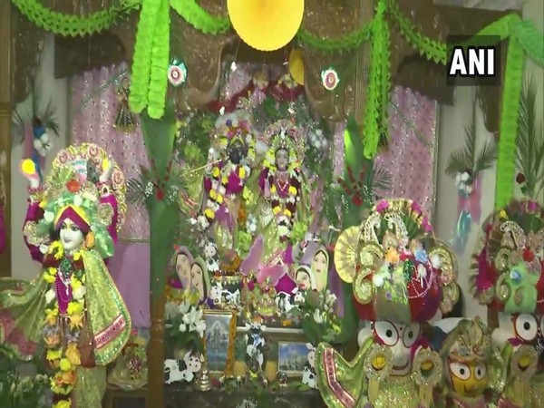 Devotees gather at International Society for Krishna Consciousness (ISKCON) Temple in Paris on occasion of Janmashtami