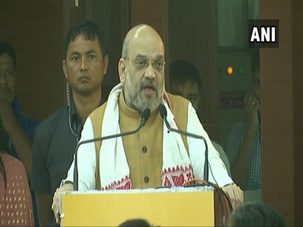 Union Home Minister Amit Shah addressing the 68th Plenary Session of the North Eastern Council in Guwahati on Sunday. (Photo/ANI)