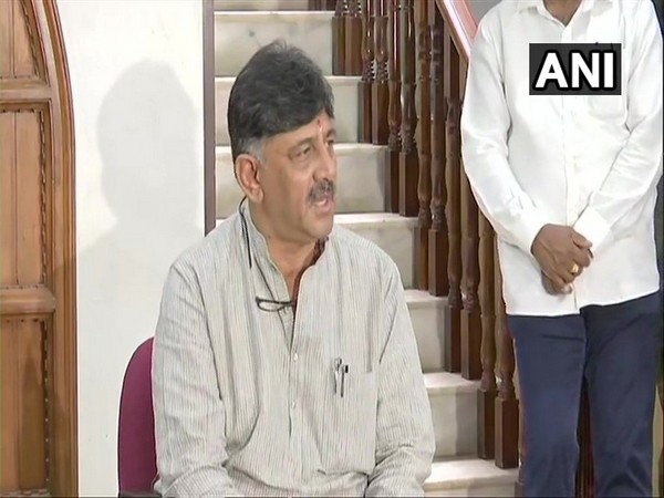DK Shivakumar speaking to media persons on Friday. Photo/ANI