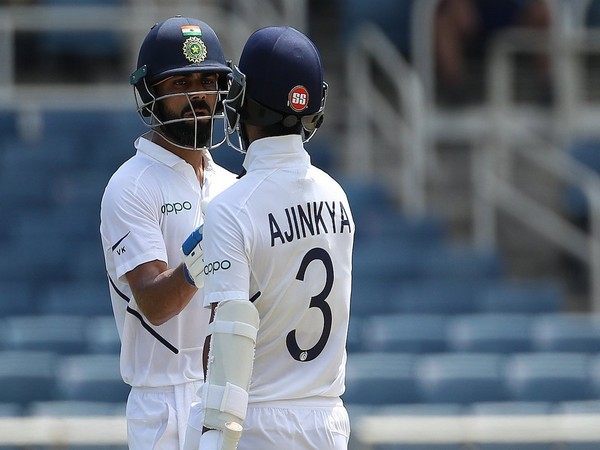 Virat Kohli and Ajinkya Rahane in action against Windies (Photo/ BCCI Twitter)