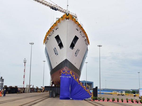 The indigenously designed OPV at a shipyard in Kattupalli, Ennore