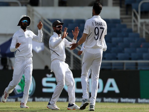 Ishant Sharma celebrates after taking the wicket of Kraigg Brathwaite (Photo/ BCCI Twitter)