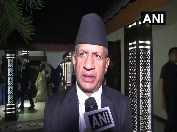 Nepal's Foreign Affairs Minister Pradeep Gyawali talking to ANI on Tuesday at Male.    