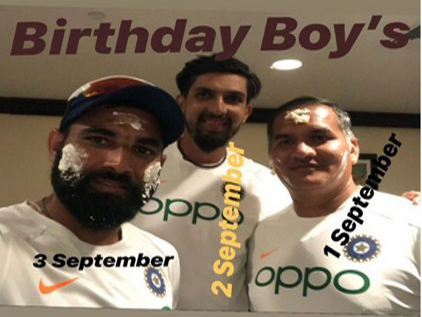 Mohammad Shami with Ishant Sharma and Rajeev Kumar (Photo/ Mohammad Shami Twitter) 