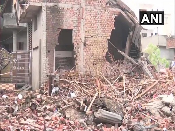 Visuals from the fire-crackers factory in Batala of Gurdaspur district where a fire broke out on Wednesday. Photo/ANI