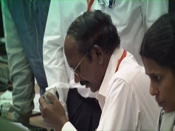 ISRO Chairman K Sivan announced that communication with Vikram was lost at 2.1 km from lunar surface. Photo/ANI.