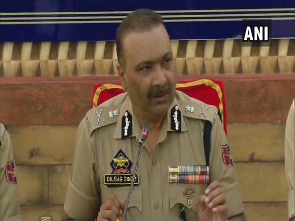 DGP Dilbagh Singh addressing a press conference in Srinagar on Wednesday. Photo/ANI
