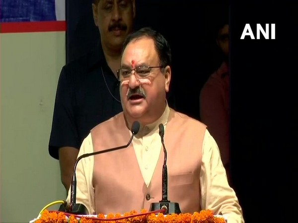 BJP working president JP Nadda addressing a public gathering in Thane on Sunday. Photo/ANI